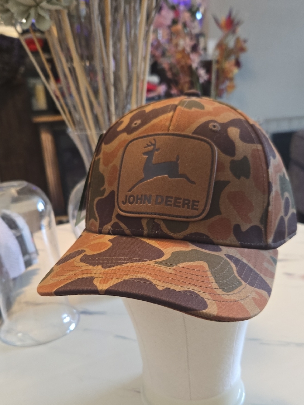 John Deere Brown & Green Camo Trucker Hat with Patch